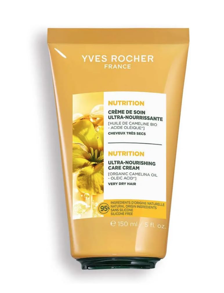 Yves Rocher Intensively Nourishing Hair Live in Cream Camelina Coconut Oil and She Butter Manageable Hair 230C  150 ml./ 5 fl.o