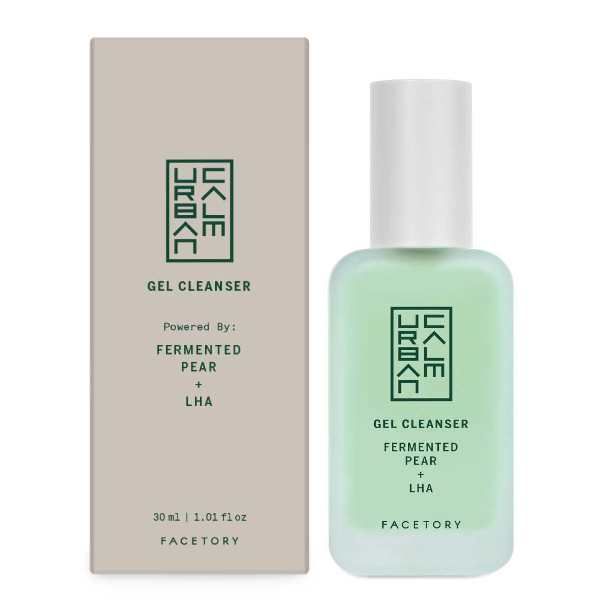 FACETORY Urban Calm Gel Cleanser Mini Travel Size 30ml - Korean Skincare Face Wash - Hydrating with Fermented Pear & Capryloyl S