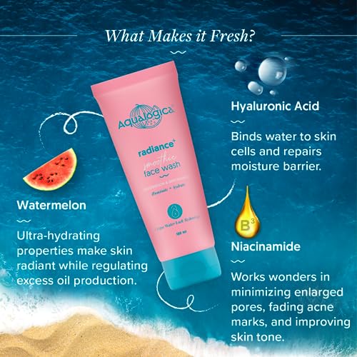 Aqualogica Radiance+ Smoothie Face Wash With Watermelon & Niacinamide For Men & Women -Reduces Dark Spots & Blemishes | For Oily