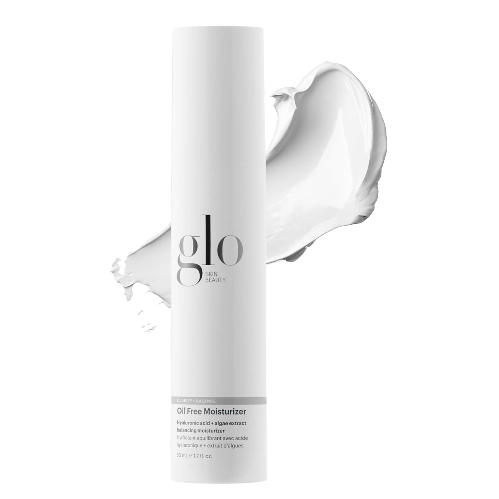 Glo Skin Beauty Oil Free Moisturizer - Lightweight Moisturizing Face Cream Powered by Hyaluronic Acid & Algae Extract for a Bala