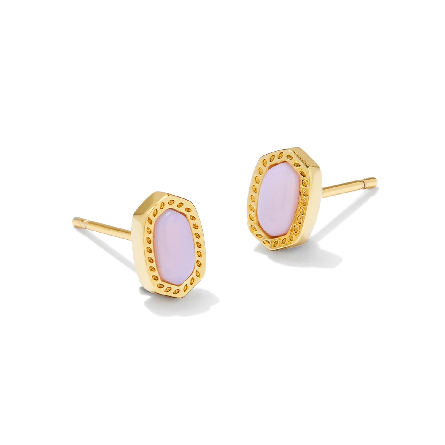 Kendra Scott 14k Gold-Plated Mini Ellie Stud Earrings in Pink Opalite Crystal, Fashion Jewelry for Women