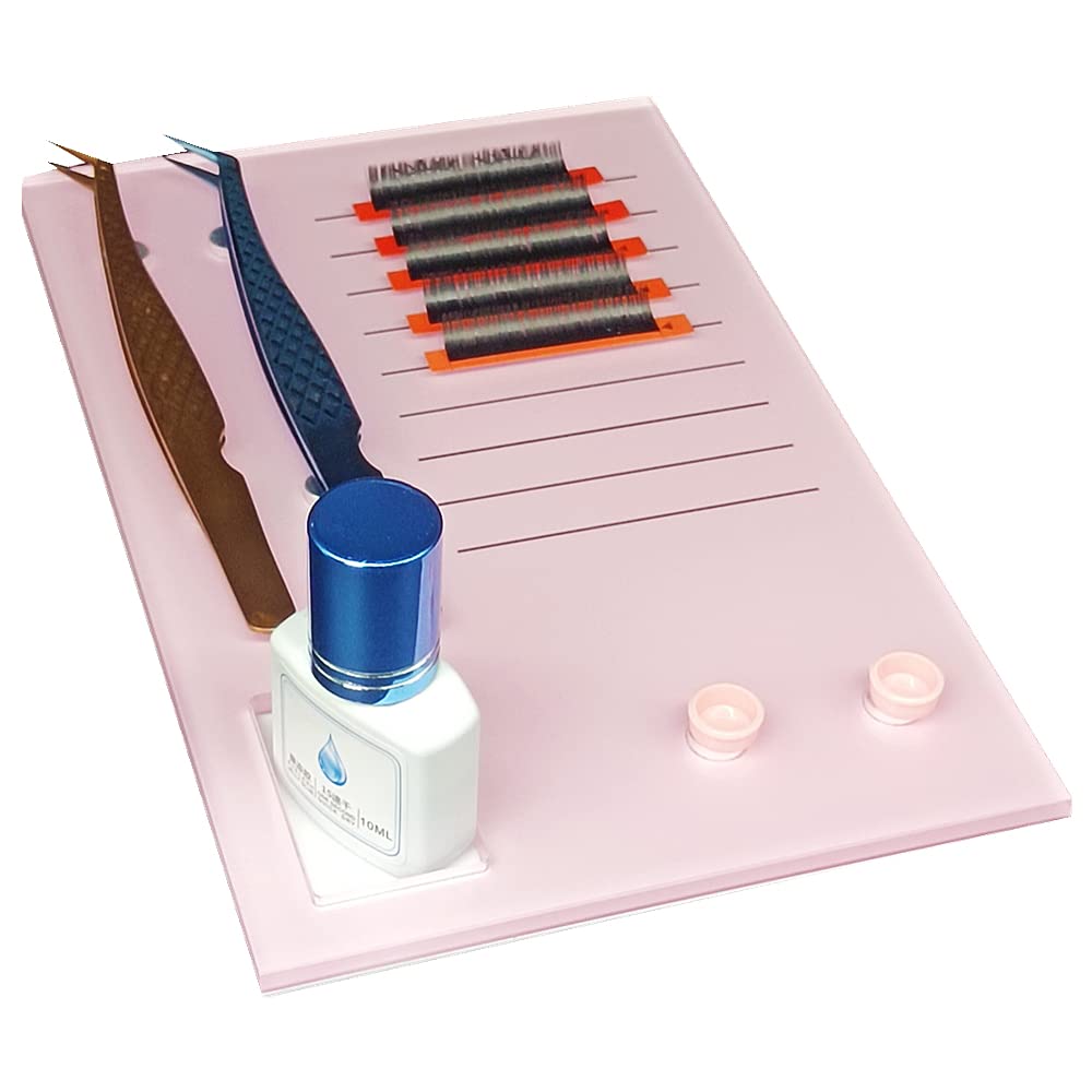 Liximmazn Acrylic Eyelash Grafting Pallet, Lash Tile Holder, Bigger Size Glue Cups Eyelash Extensions Storage Gasket Pads With M