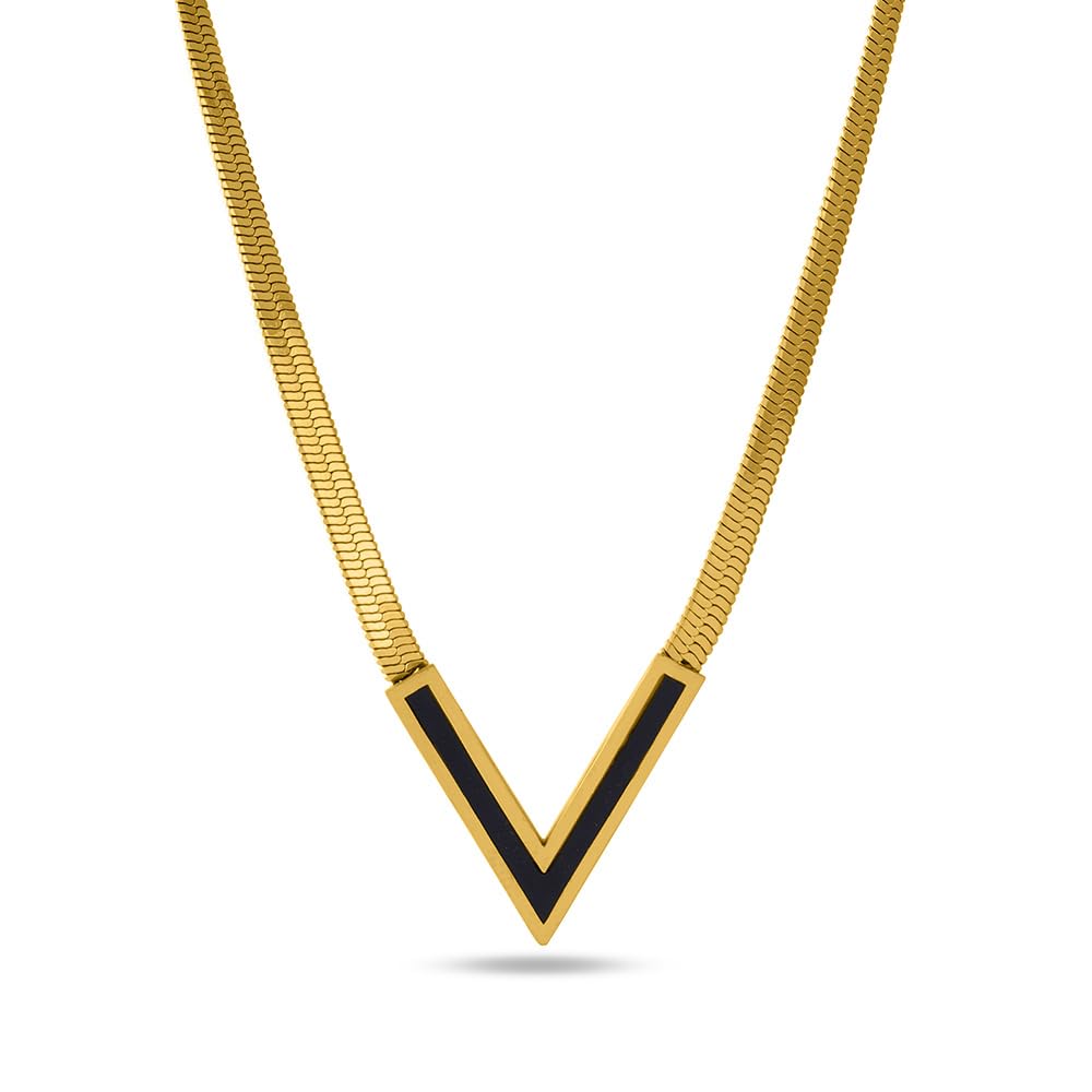 Palmonas 18K Gold Plated Black Vixen Necklace For Women  Jewellery Gift For Girls & Women | Waterproof & AntiTarnish Necklace,
