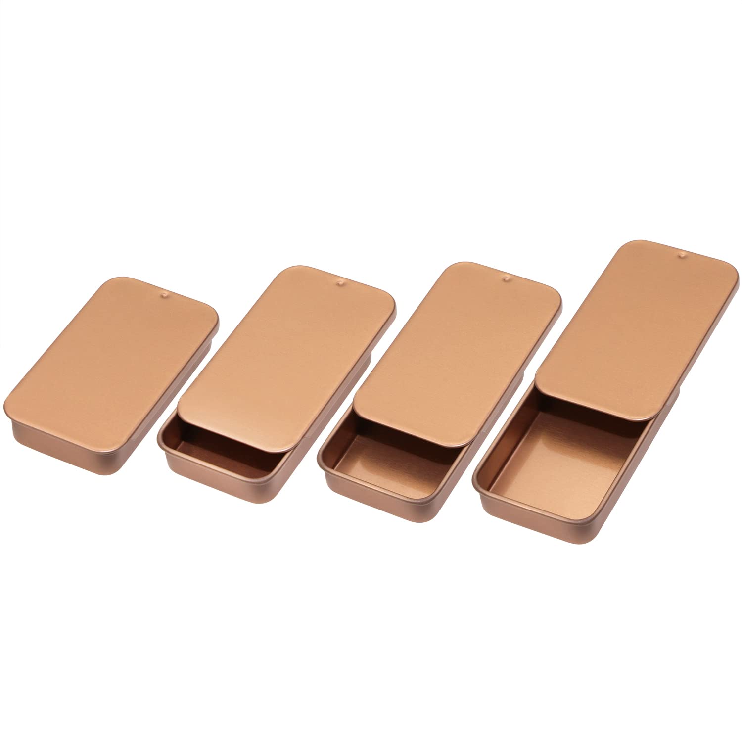 Mini Skater 2.4x1.3x0.43 Extra Small Metal Slide Top Tin Containers Sliding Cover Push-Pull Tin Box Portable Slide Cover Storage