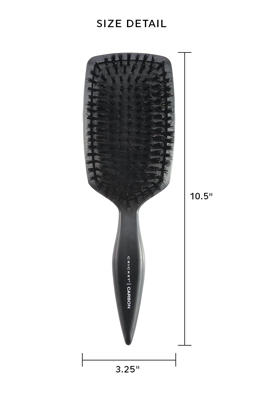 Cricket Carbon Boar Paddle Hair Brush For Blow Drying And Styling, Large Wide Anti-Static Hairbrush For Long Short Thick Thin Cu