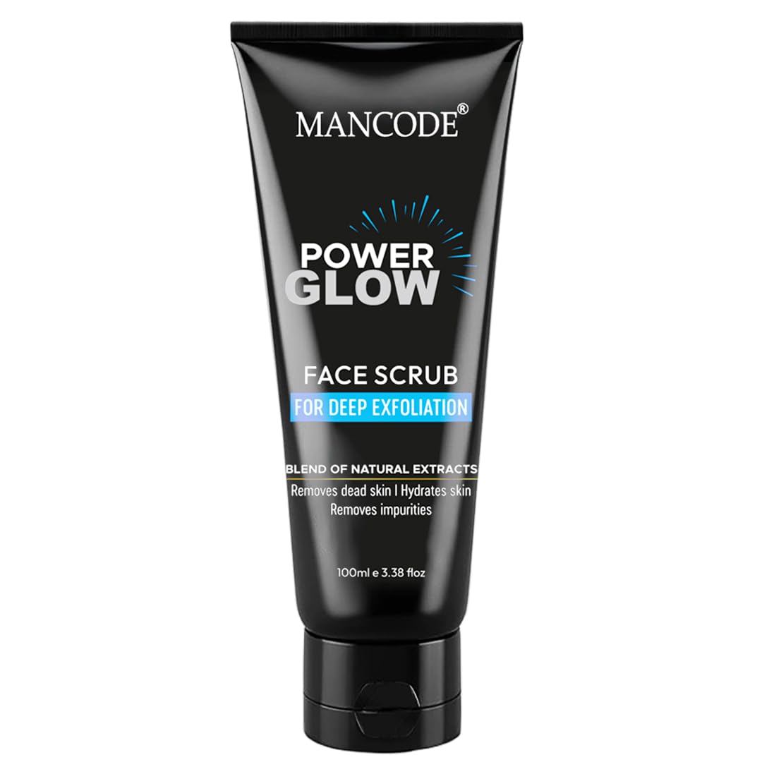 Mancode Power Glow Face Scrub For Men | Deep Exfoliation, Brightening & Hydrating | Removes Dead Skin & Impurities | Natural Ing