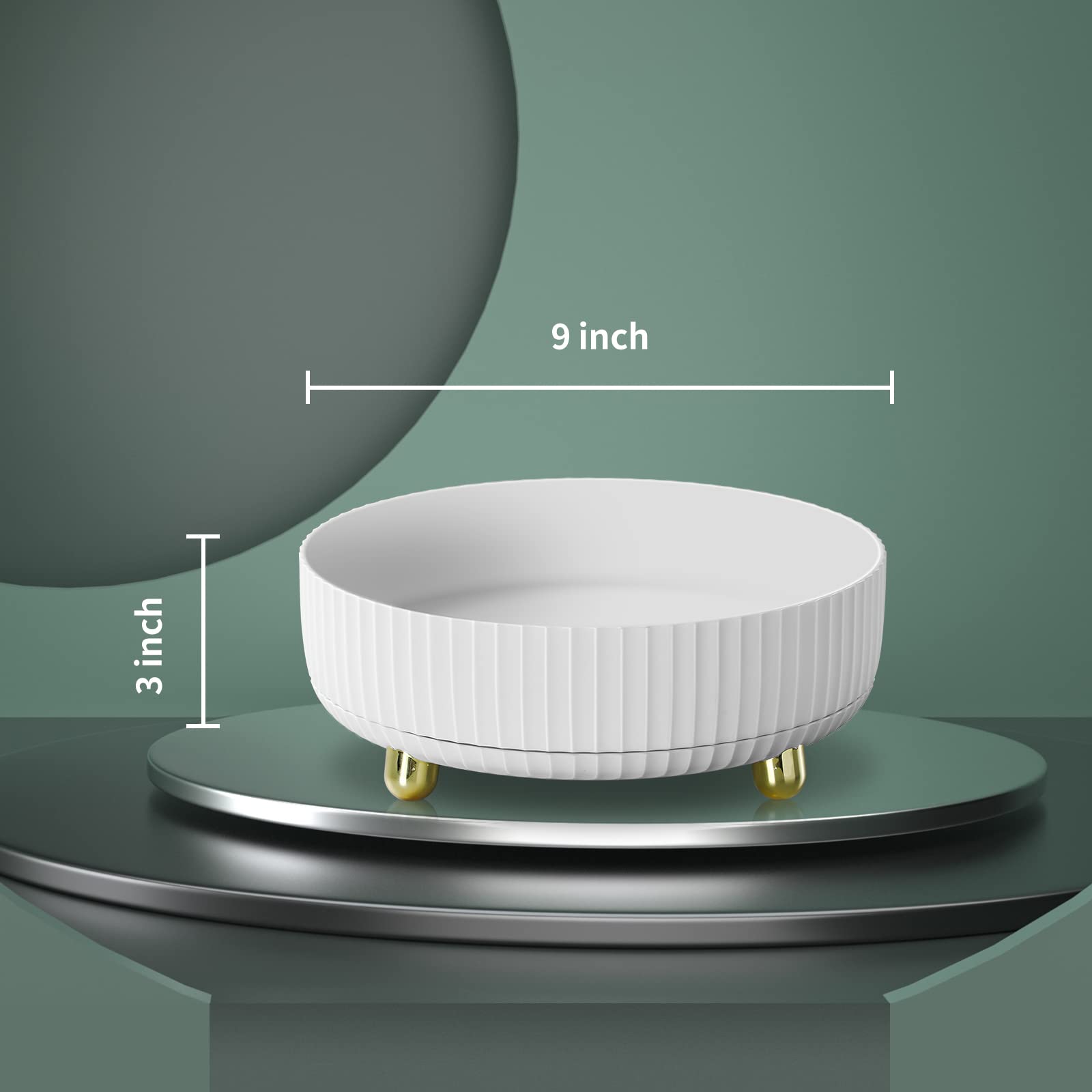 Funest Makeup Perfume Organizer, 360 Degree Rotating Lazy Susan Cosmetic Desk Storage Lotions Display Case Round Gift Tray With