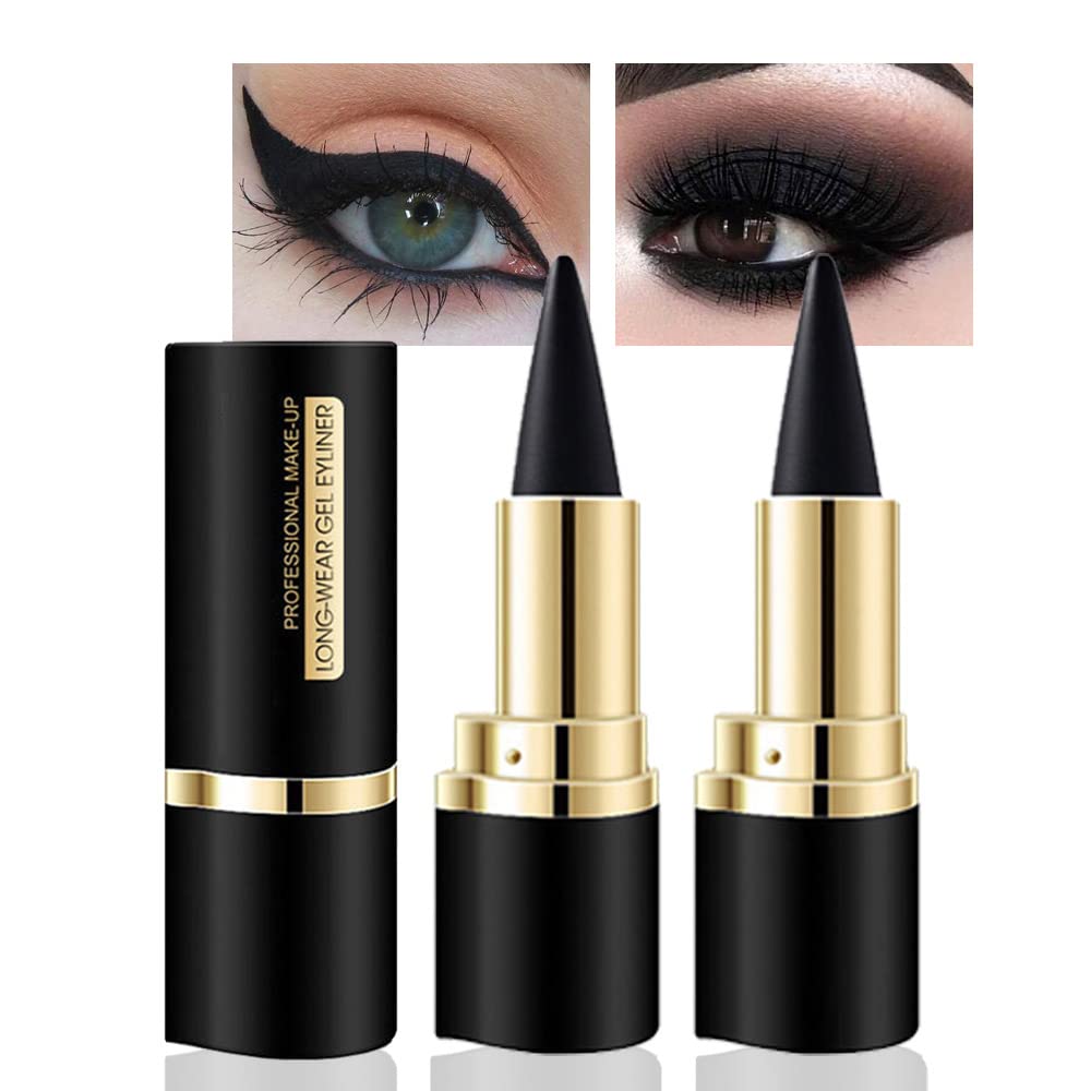 Evpct 2Pcs Black Grey Gray Gel Eyeliner Pencil Eye Black Face Paint Stick Makeup Set Waterproof Matte Cream Crayon Eyeliner Penc