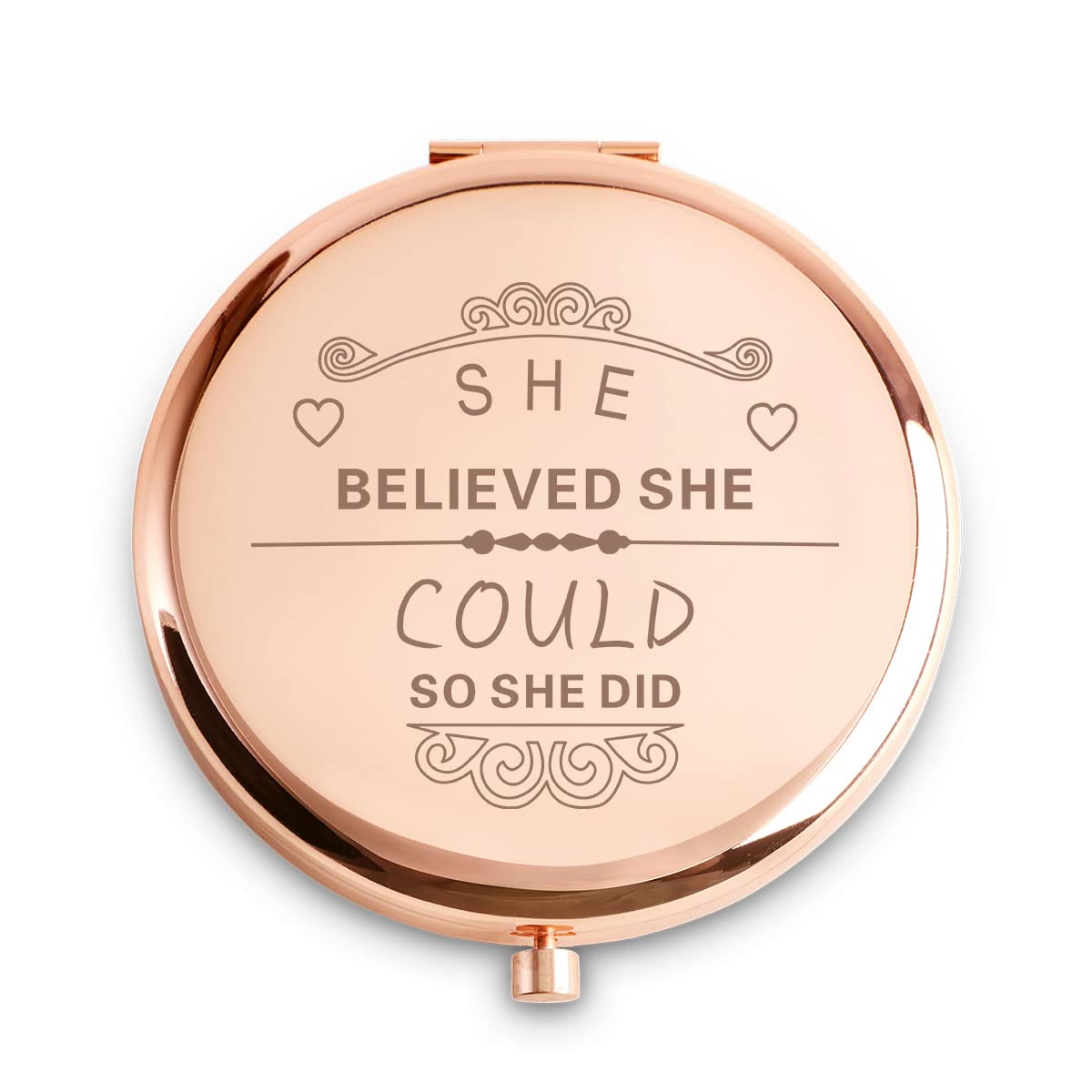 Personalized Compact Mirrors Basket Stuffers, Inspirational Gifts For Women Girls Her Friends Niece Daughter Sister Wife Mom Gra