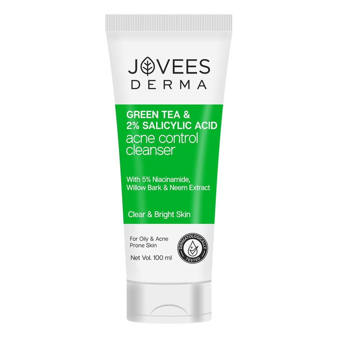 Jovees Herbal Derma Green Tea Pore Cleansing Face Wash For Acne Prone Skin,Salicylic Acid With Green Tea,Fight Pimples & Control