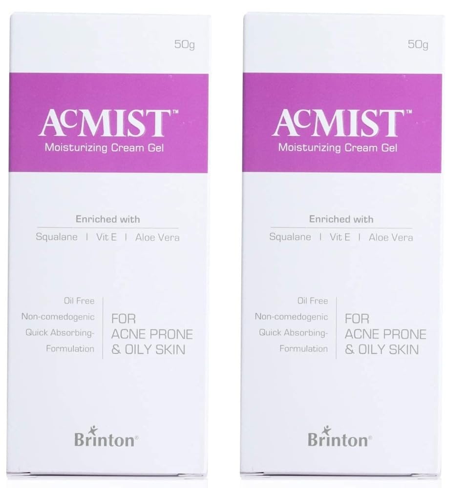Brinton Acmist Moisturizing Cream Gel For Acne-Prone & Oily Skin | With Vitamin E, Aloe Vera & Squalane | Oil-Free, Non-Comedoge