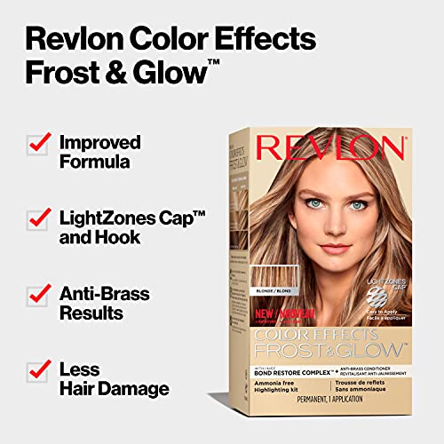 Revlon Color Effects Highlighting Kit, Permanent Hair Dye, Ammonia & Paraben Free, 8 Oz, Blonde, Model 7258744020