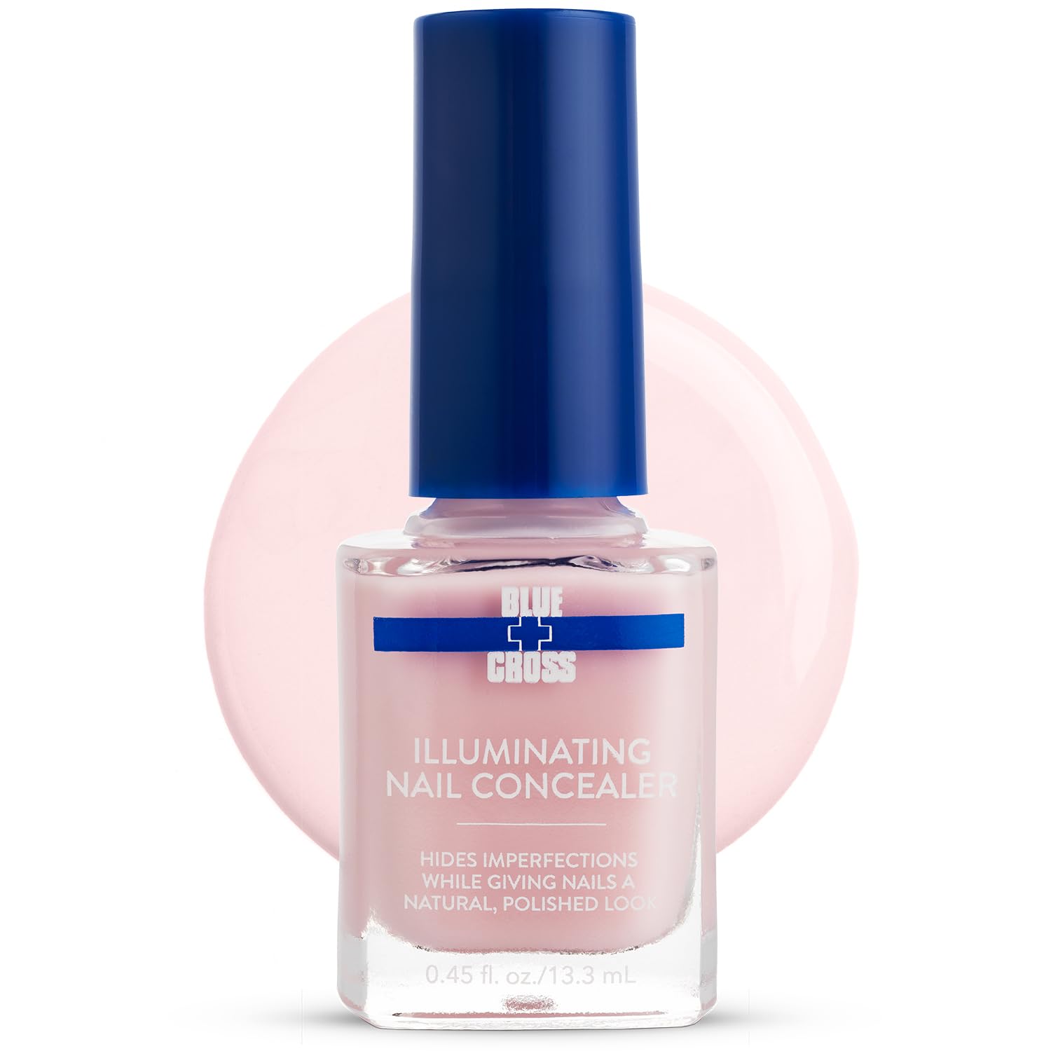 Blue Cross Illuminating Nail Concealer Polish, 5 Minute Manicure, Topcoat & Basecoat Nail Lacquer, Made in USA for Natural Shine