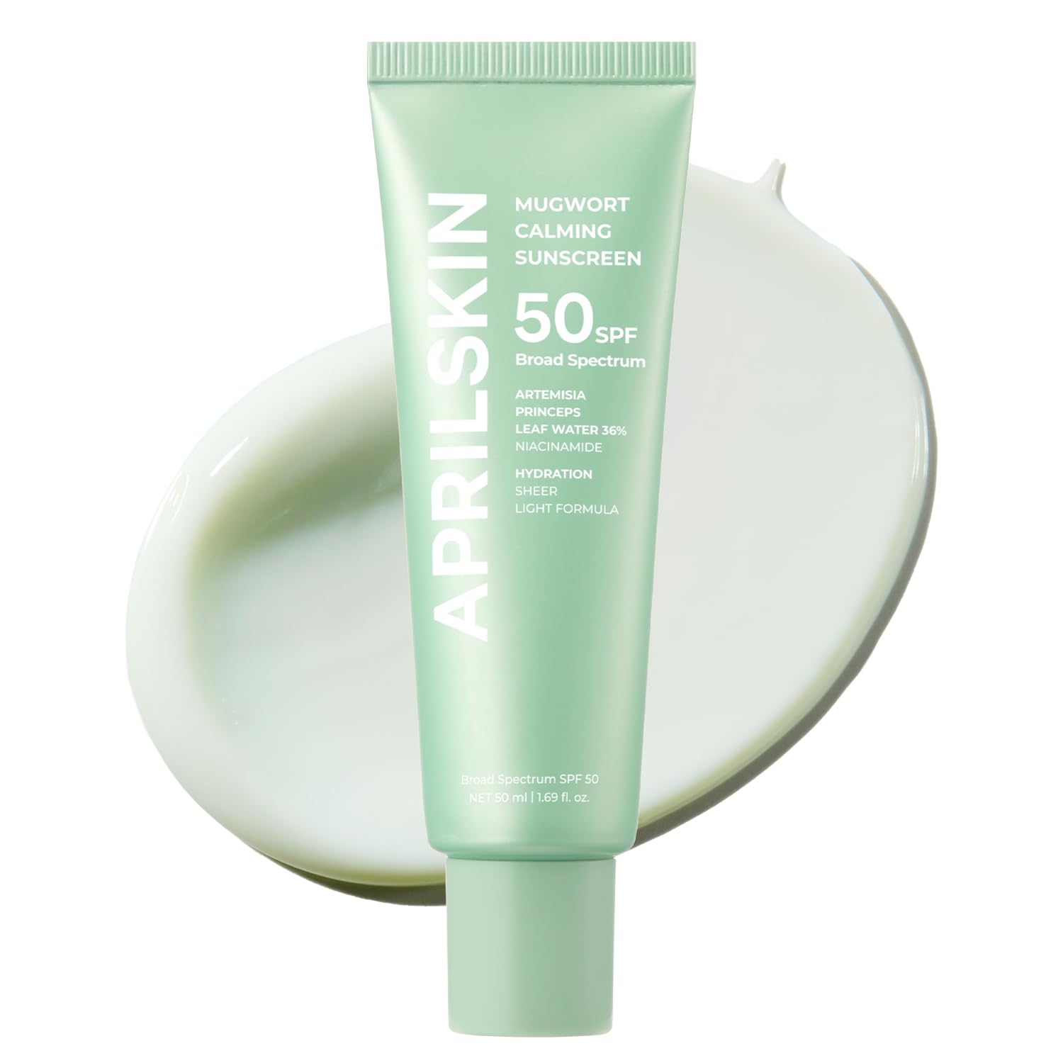 APRILSKIN Mugwort Calming Sunscreen  SPF50 Light Sun Serum 1.69 fl oz