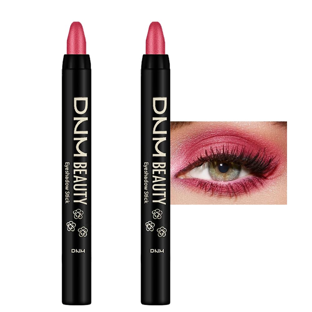 Kaely 2Pcs Cream Eyeshadow Sticks Set For Eyes Waterproof,Red Shimmer Eye Shadow Stick Pencil Pen Bulk Sombras En Crema Para Ojo