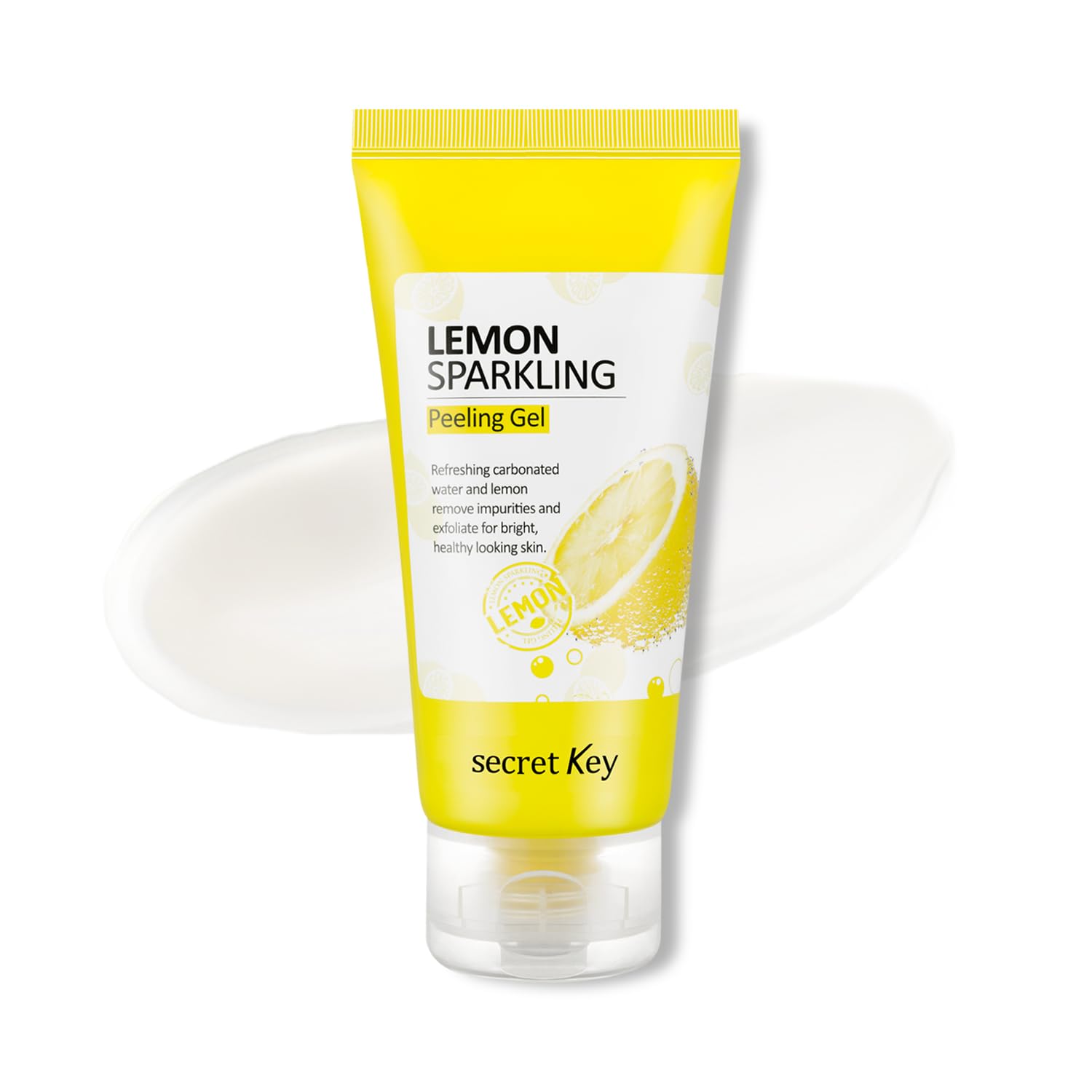 Secretkey Lemon Sparkling Peeling Gel, Deep Cleansing, Exfoliation, Skin Moisturization, Low Irritation For Sensitive Skin Fl. 4