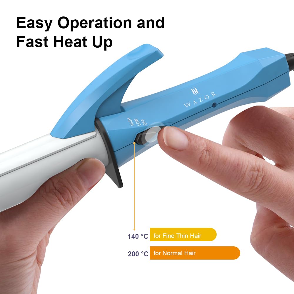 Ceramic Mini Curling Iron For Short Hair, Compact Lightweight Hair Curler For Travel, 1 Inch Heat-Up Fast Curling Wand For Touch