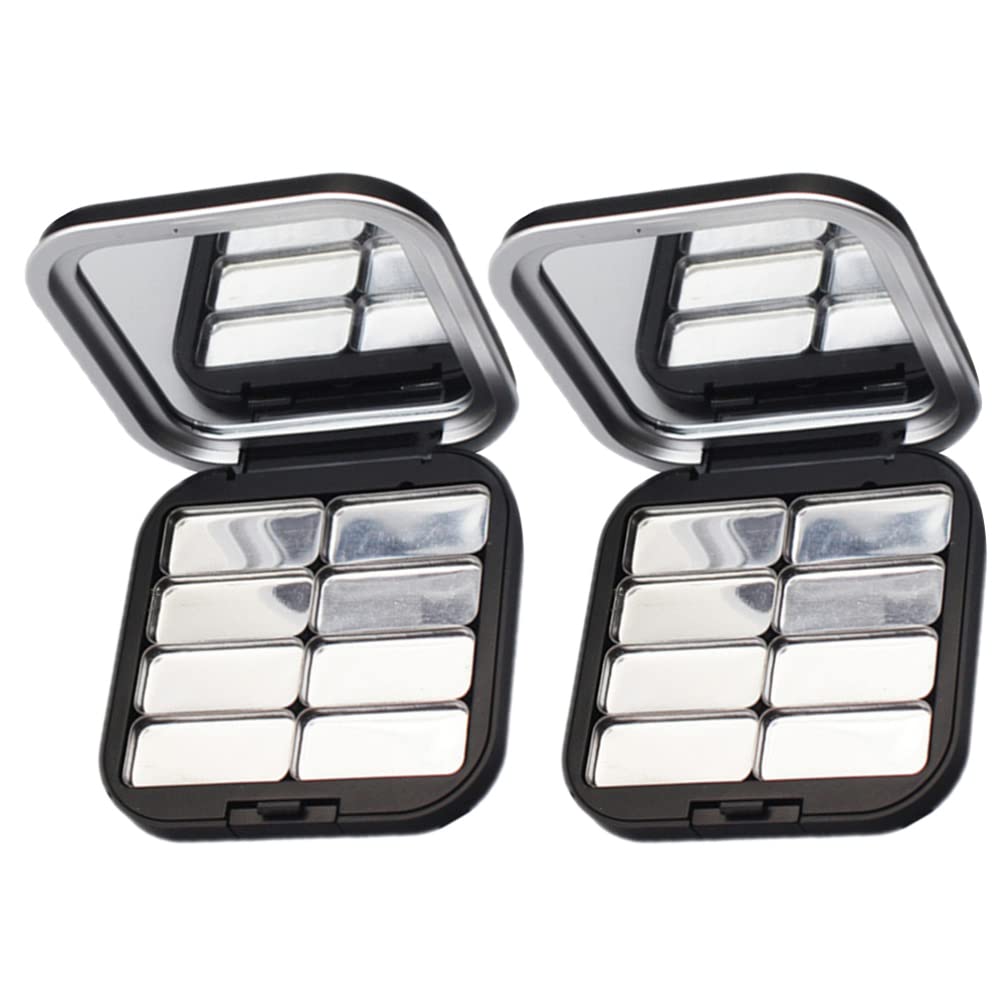 Beaupretty 2pcs Empty Lipstick Palette DIY Lipstick Lip Balm Blusher Containers Refillable Makeup Eyeshadow Storage Case Box wit