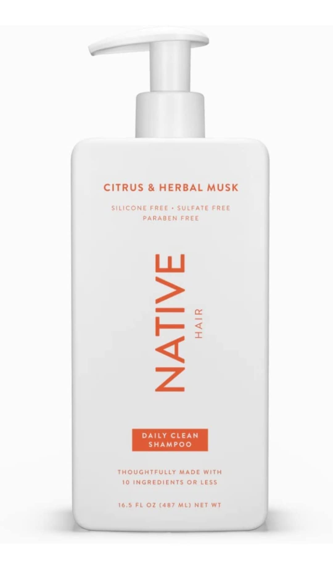 Native Citrus Herbal Musk Shampoo and Conditioner Set - Sulfate, Paraben, Dye Free, 16.5 oz (2 units, 33 Fl Oz) - Daily Cleansin