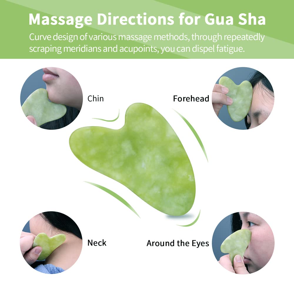 3-in-1 Natural Jade Roller and Gua Sha Set for Face and Eye Ice Roller Facial Cooling Massage Roller