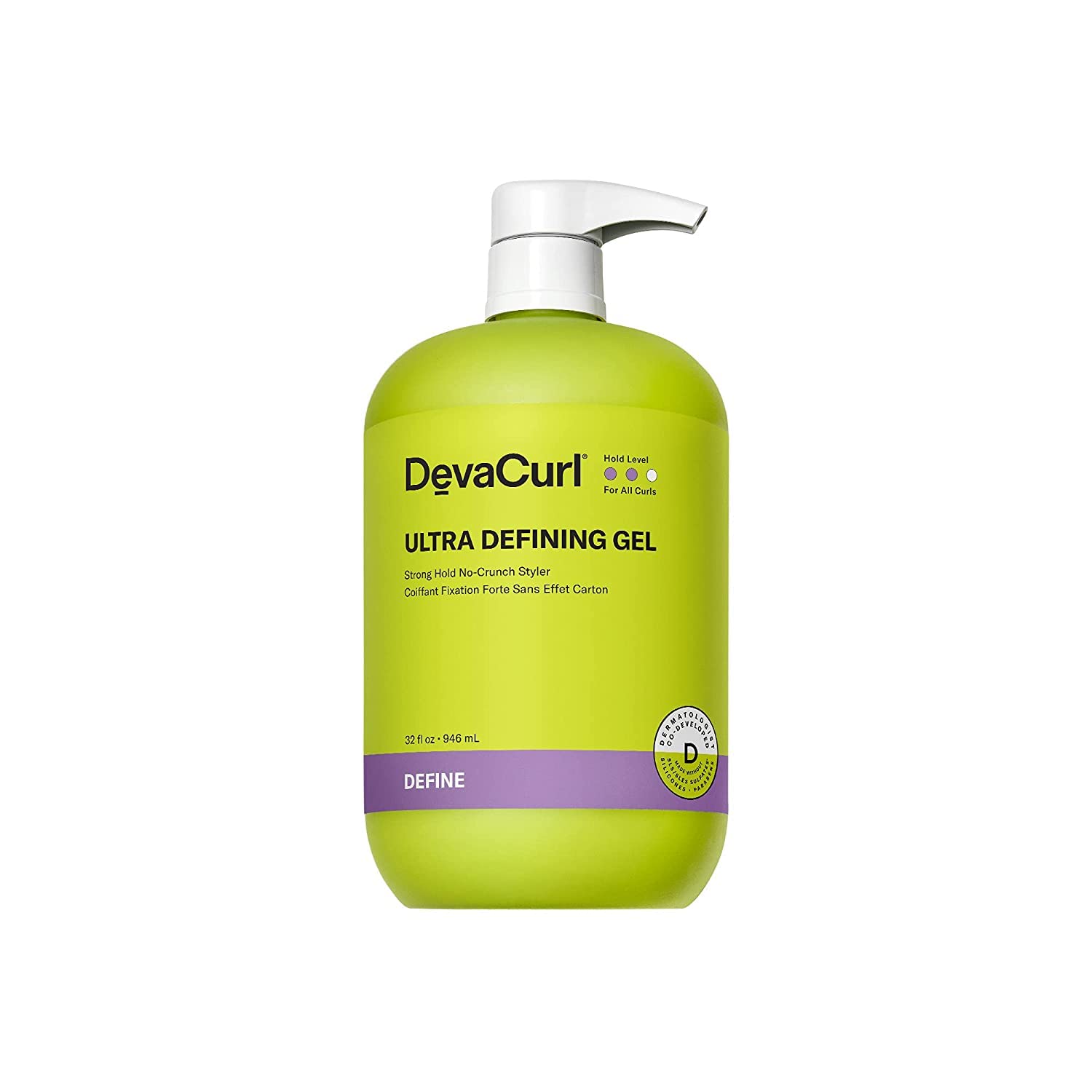DevaCurl Ultra Defining Gel Strong Hold No-Crunch Styler, Bright Breeze, 32 fl. oz.