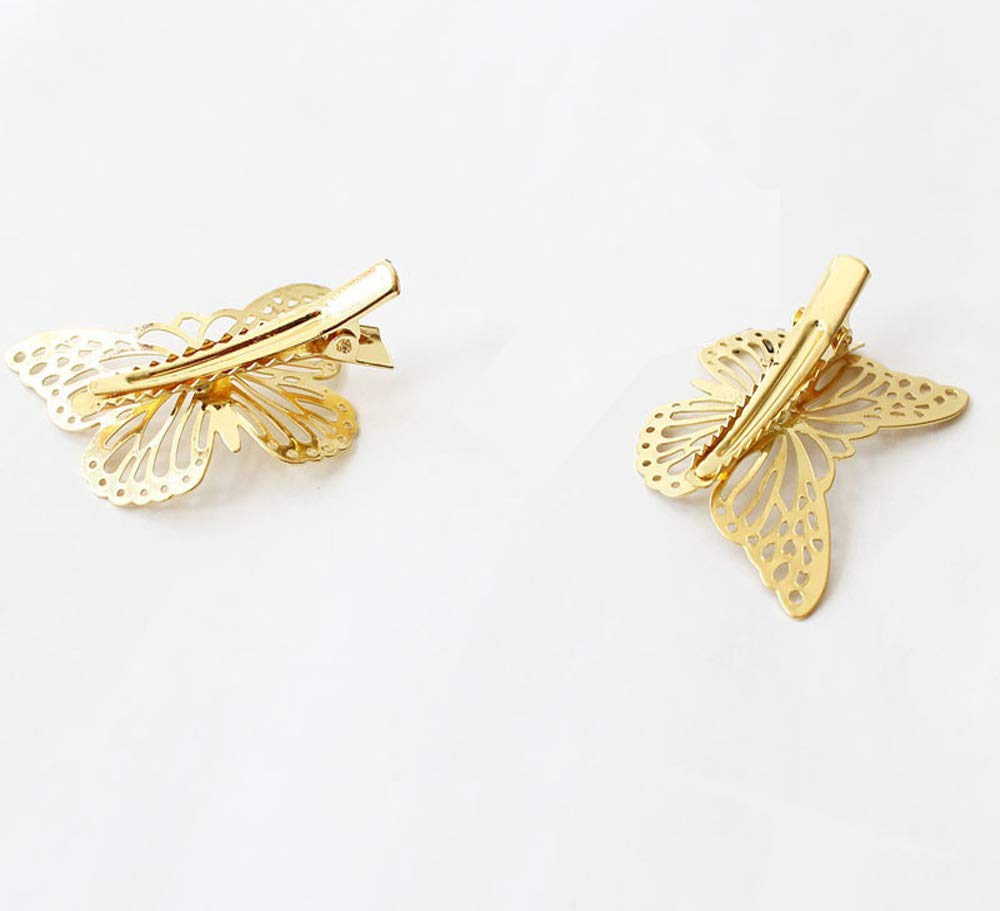 Obtanim Butterfly Hair Clips, 24 Pcs Cute Metal Butterfly Hair Claw Pins Barrettes Accessories For Girls And Women (Gold)