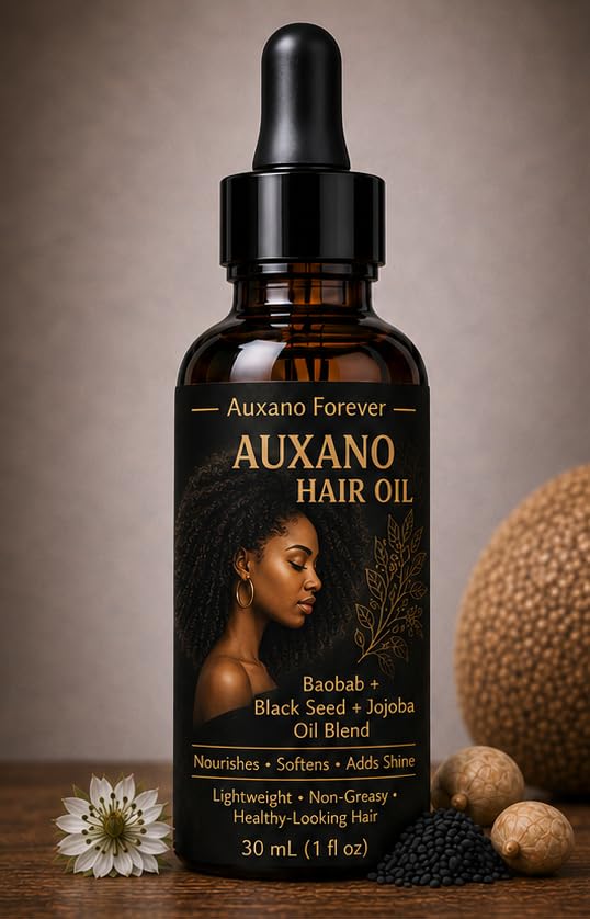 Auxano Forever Hair Oil  Baobab + Black Seed Oil + Jojoba Blend 30ml | Nourishing Natural Hair & Scalp Oil for 4C Coily Curly H