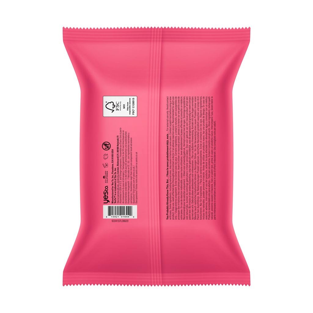 Yes To Grapefruit Brightening Facial Wipes, 30 Count, Cleanse & Brighten Skin