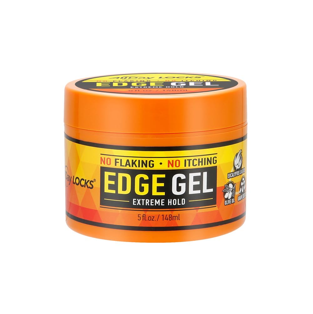 AllDay Locks Edge Gel | Extreme Hold Edge Control Gel | No Flaking, Itching, or Split Ends | Long Lasting Style for Braids, Lock