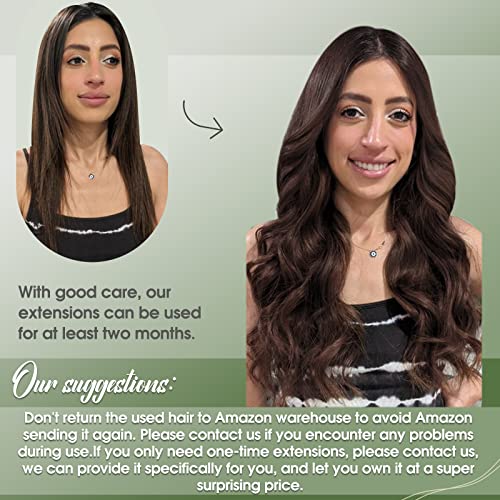 Hetto Clip In Hair Extensions Real Human Hair 12 Inch 7Pcs Natural Brown Hair Extensions Clip Ins Real Human Hair #4 Dark Brown