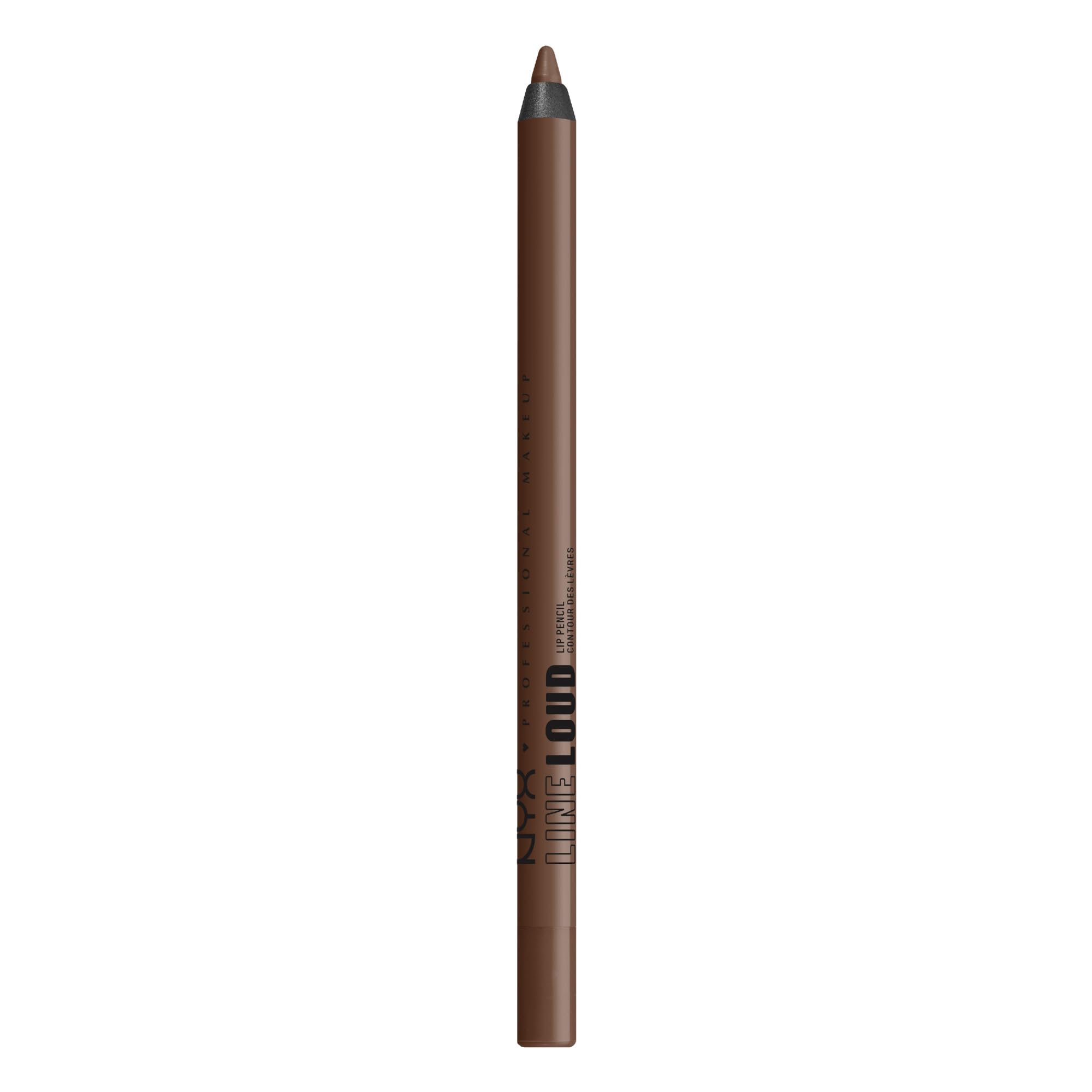 NYX PROFESSIONAL MAKEUP Line Loud Lip Liner, Longwear and Pigmented Lip Pencil with Jojoba Oil  Vitamin E - Rebel Kind (chocolat