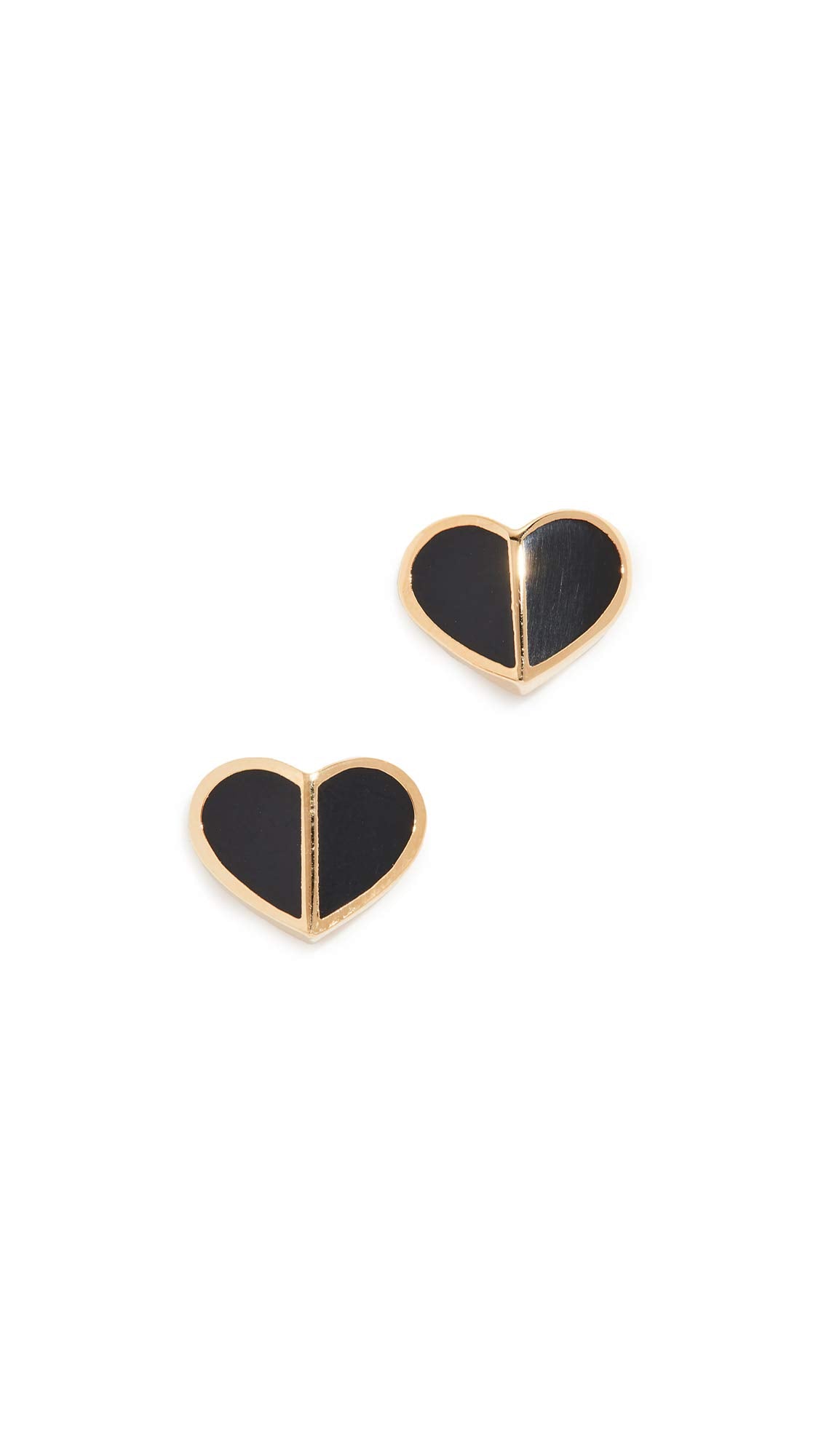 kate spade new york Heritage Spade Small Heart Studs, Black, One Size