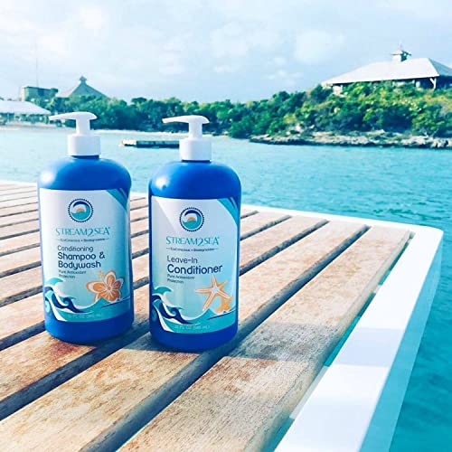 STREAM 2 SEA 3 in 1 Shampoo Body Wash and Conditioner, Reef Safe, All Natural and Organic Camping Shampoo and Liquid Soap, Skin
