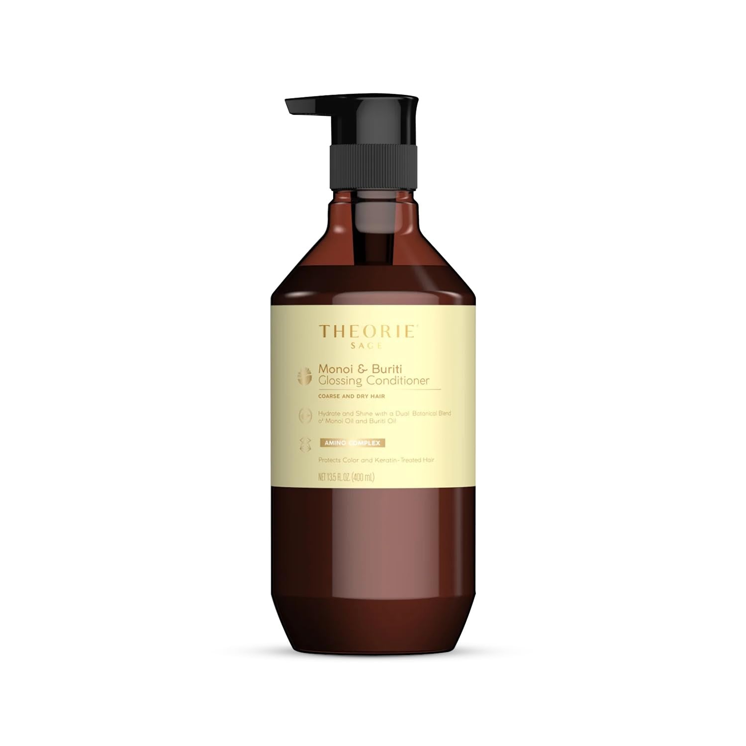 Theorie Monoi And Buriti Glossing Conditioner - Hydrate & Shine - Suited For Coarse And Dry Hair - Protects Color & Keratin Trea