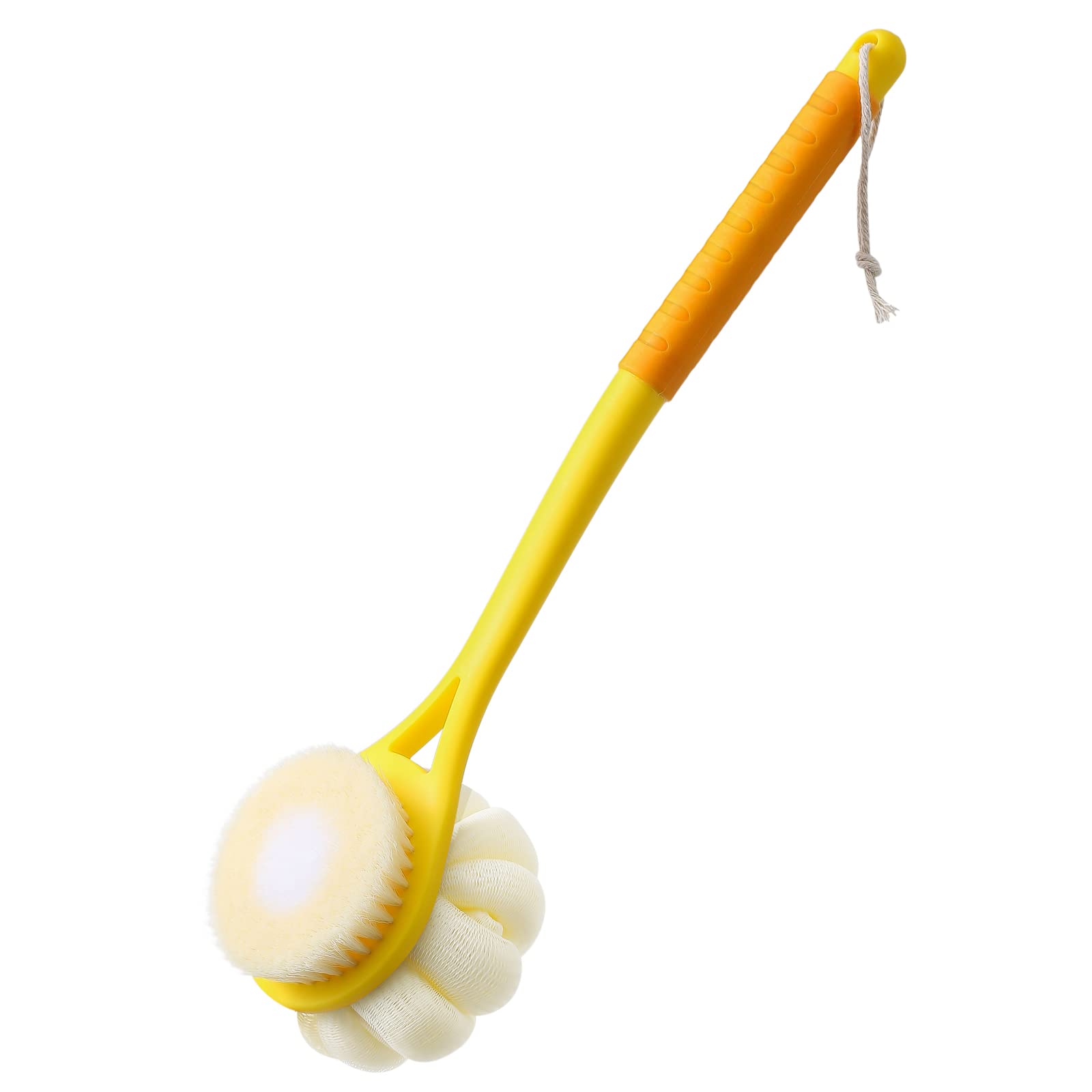 Shower Body Brush,Soft Bristles And Beautiful Pumpkin Loofah 14'' Long Handle Back Scrubber Bath Mesh Sponge For Skin Exfoliatin