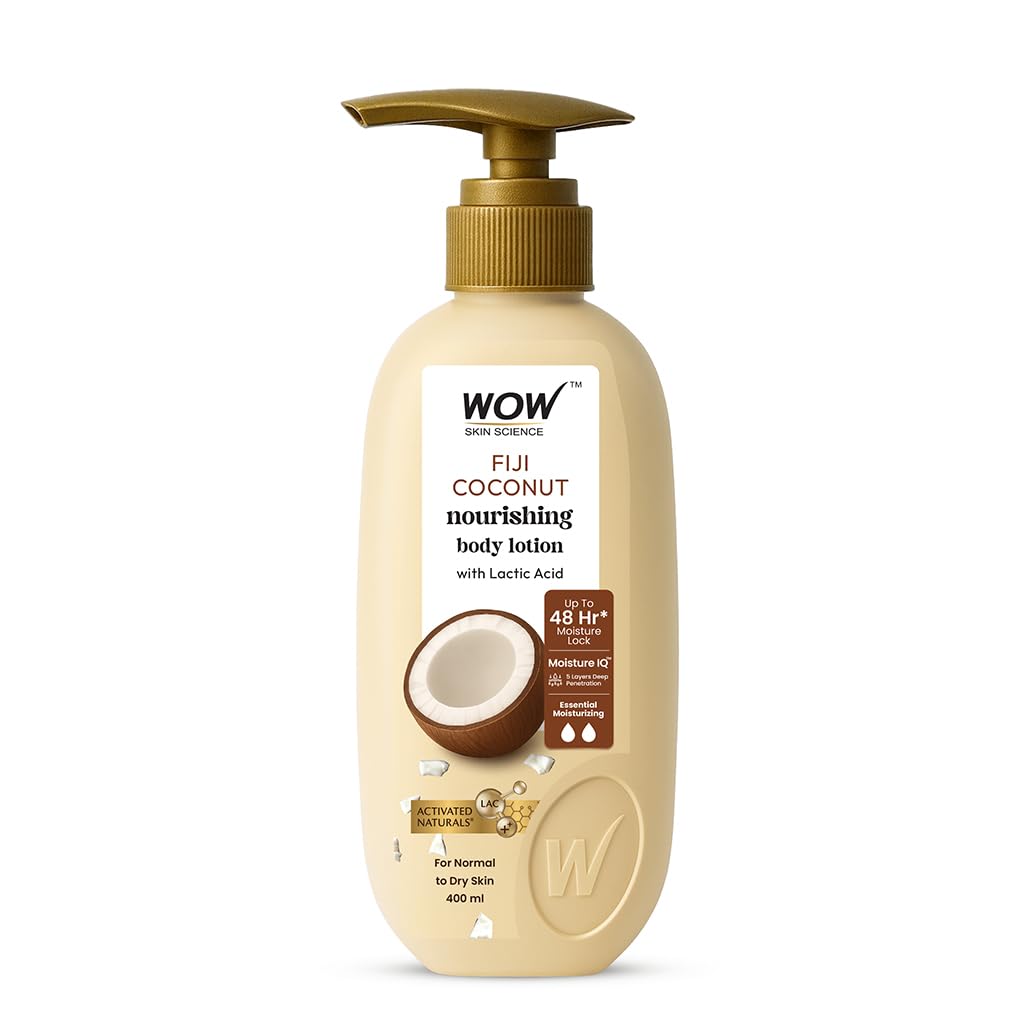 Wow Skin Science Coconut Milk & Argan Oil Body Lotion | Medium Hydration | No Mineral Oil, Parabens, Silicones, Color & Pg | 400