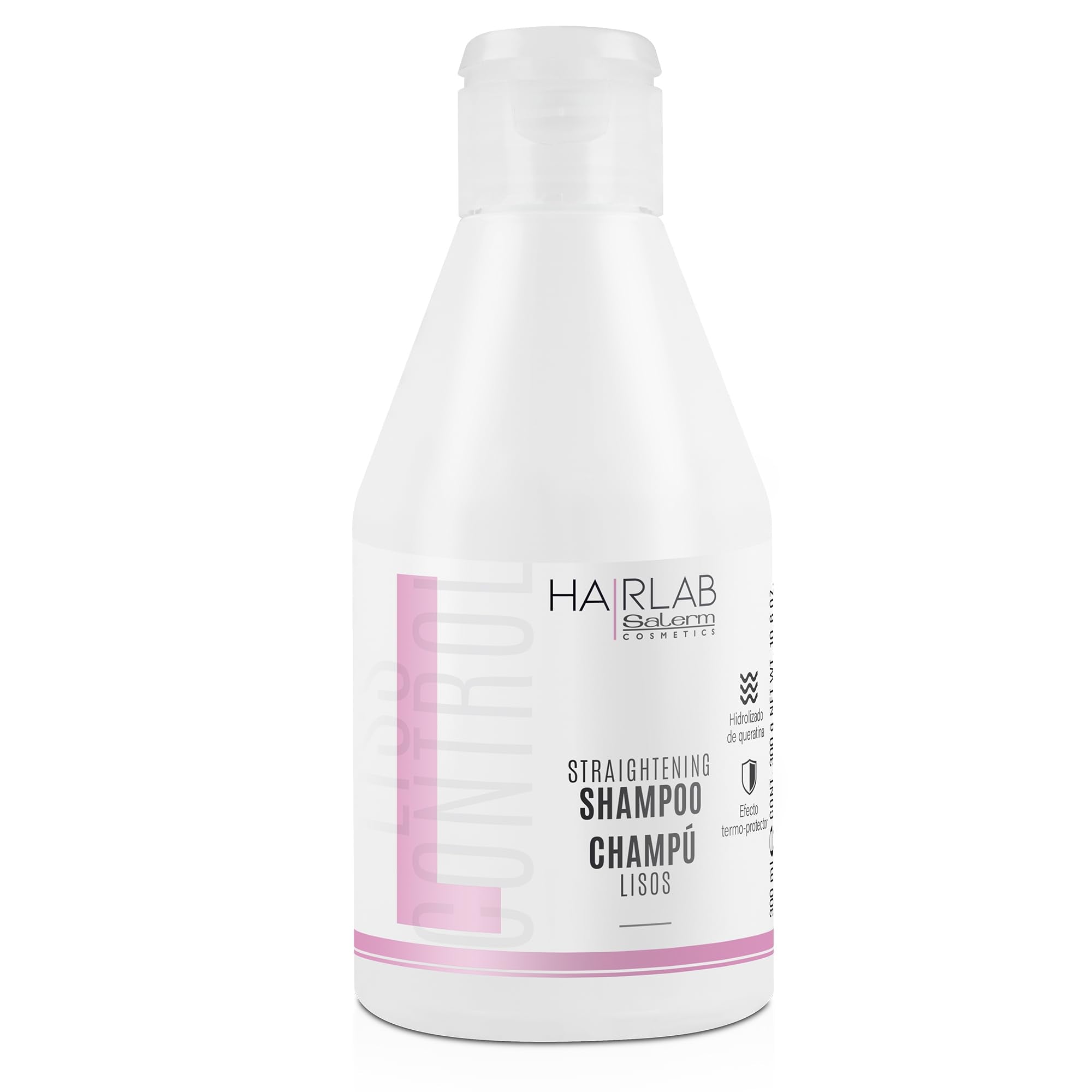 Salerm - Keratin Shampoo - Lisos Hair Lab Shampoo - 300 ml - Controls Hair Frizz - Smooth and Straight Hair - With Heat Protecto