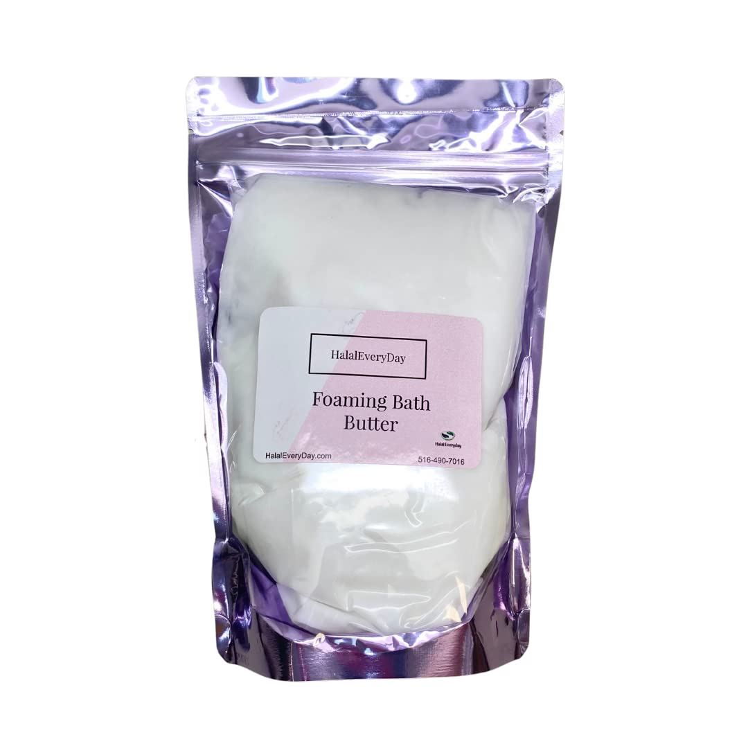 Halaleveryday Foaming Bath Butter Base Whipped - Whipped Soap - 1Lb Jar Vegan - 100% Pure Premium Quality Scrub Skin Body Shower