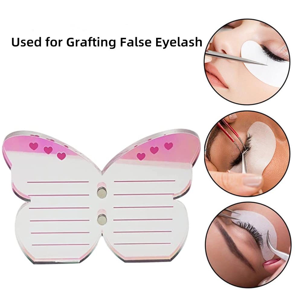 Grafting False Eyelash Acrylic Extension Pallet, Eyelash Extension Tweezers Plate Pad Makeup Palette Individual Training Tools B