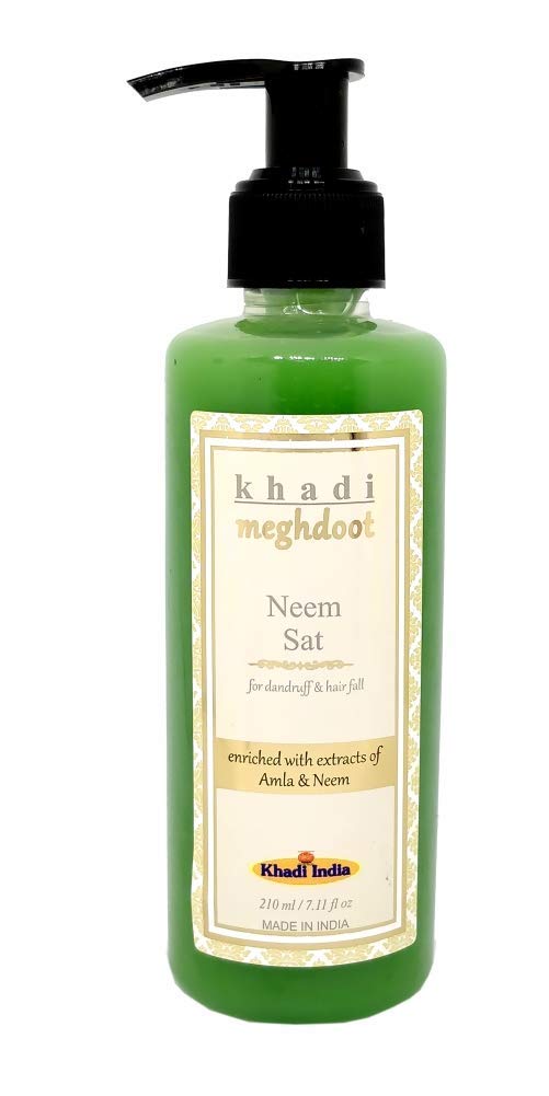 Khadi Meghdoot Neem Sat Shampoo With Extracts Of Amla And Neem Herbal Shampoo For Dandruff Control And Hair Fall Reduction For M
