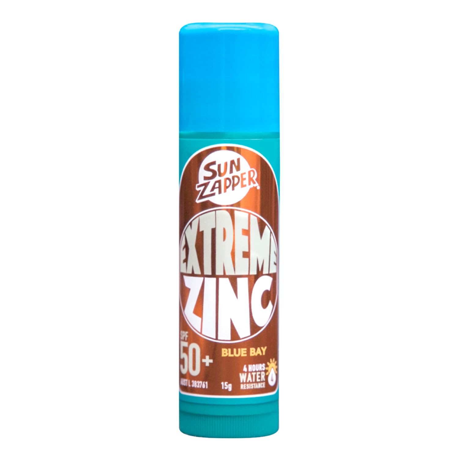 Sun Zapper (Blue Bay) Extreme Zinc Stick - Blue Colour Mineral Sunscreen Stick Spf50+ Uva/Uvb+ Unbeatable Sun Protection Sunbloc