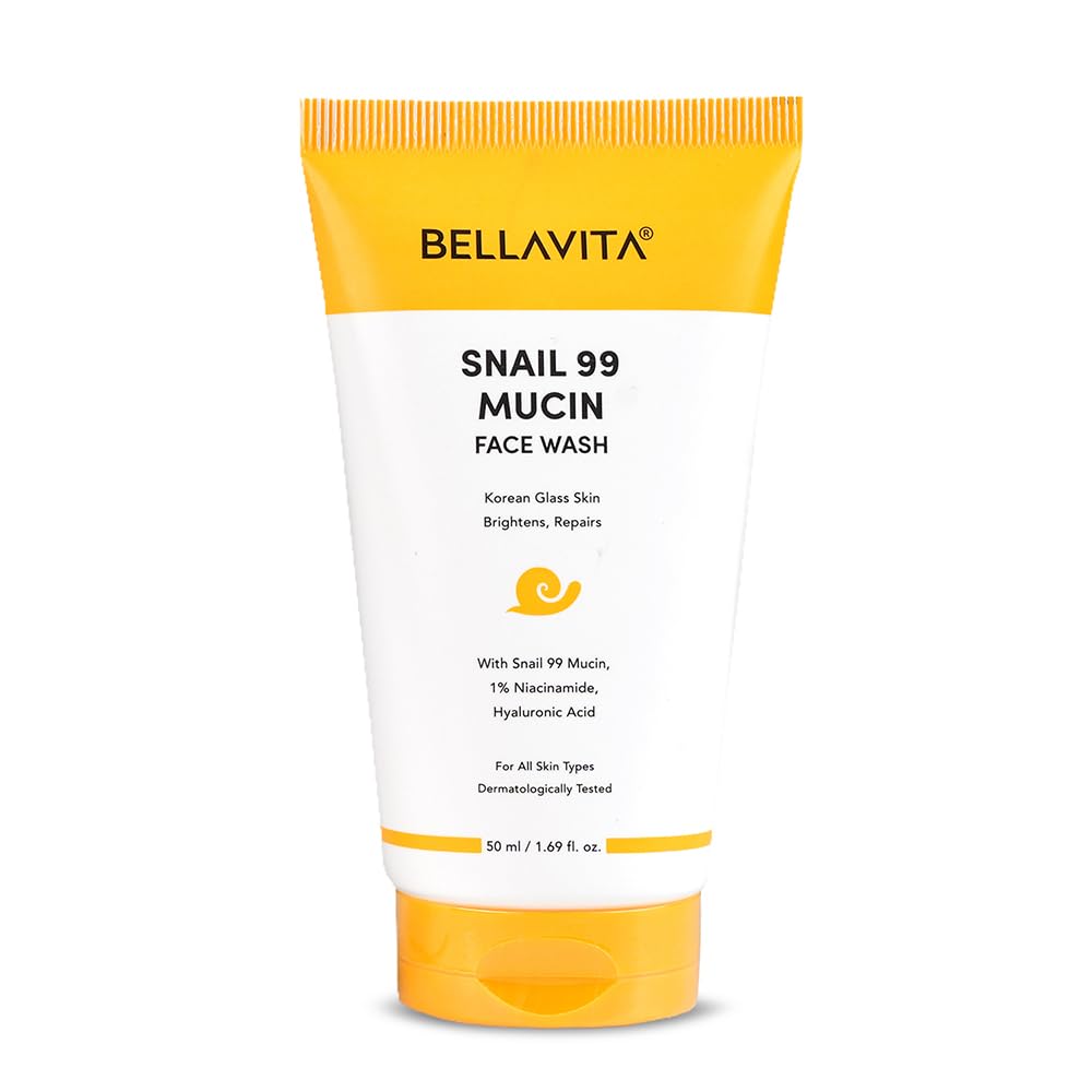 Bellavita Snail Mucin Face Wash 50 Ml | Deeply Cleanses & Brightens Skin | Infused With 99% Snail Mucin Extra, 1% Niacinamide Ac