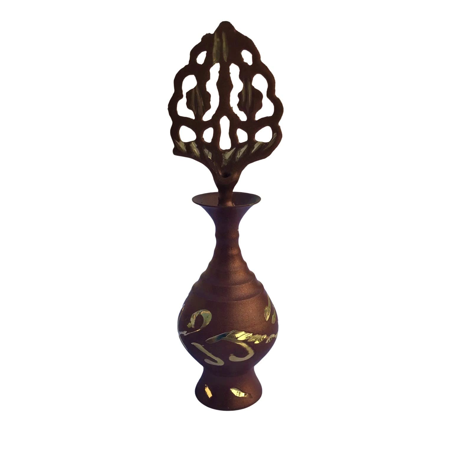 Khwajadarbar Brass Surmedani Surma Holder Kohl Kajal Applier Without Surma (Brown)