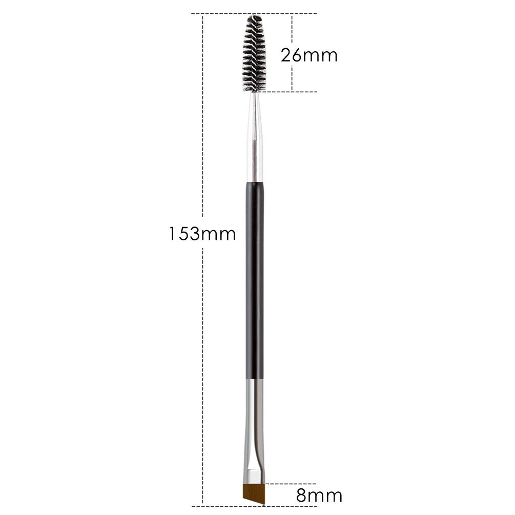 Kingmas Eyebrow Brush, Professional Dual Angled Eye Brow Brush And Spoolie Brush Eyelash Comb Eyebrow Tool (Black)