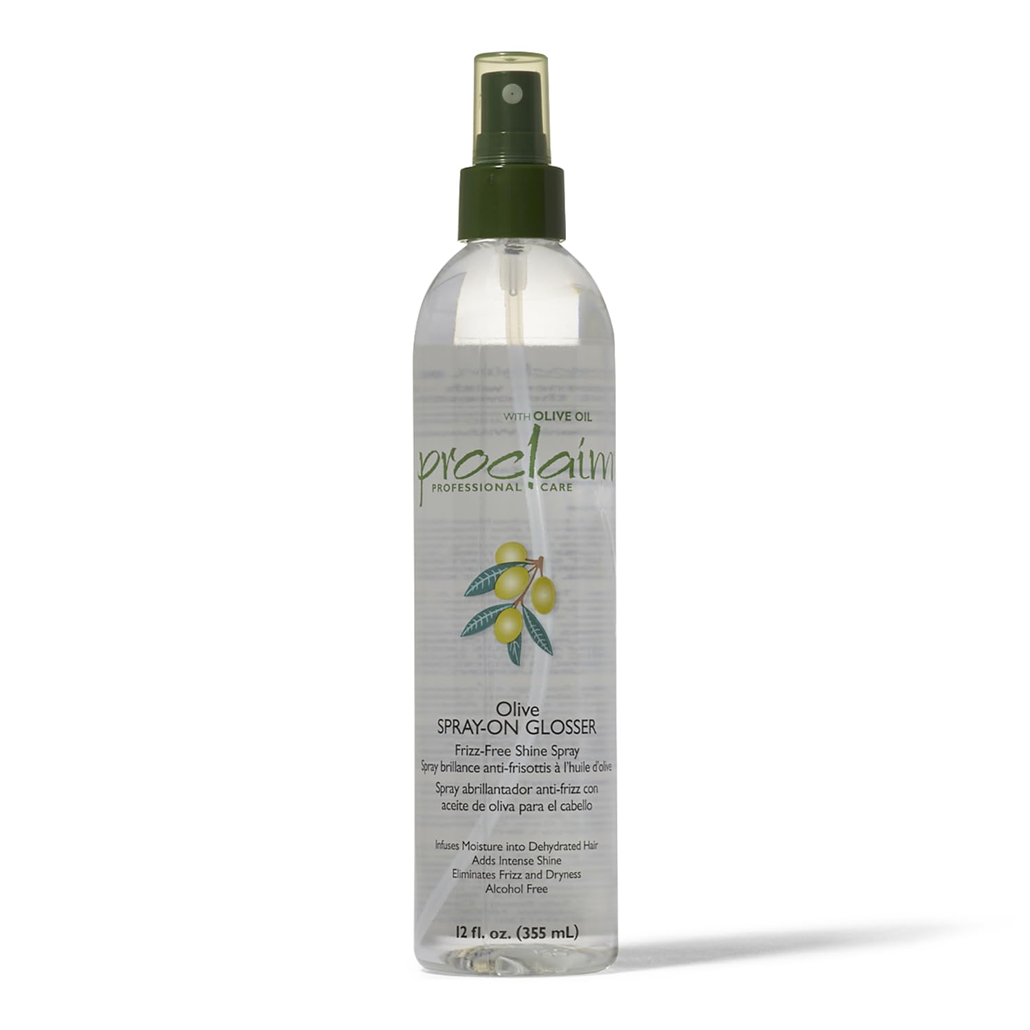 Proclaim Olive Spray On Glosser, Detangling, Smoothing, Anti-frizz, Relaxed or Permed Hair, Paraben free, Sulfate Free, Enhances