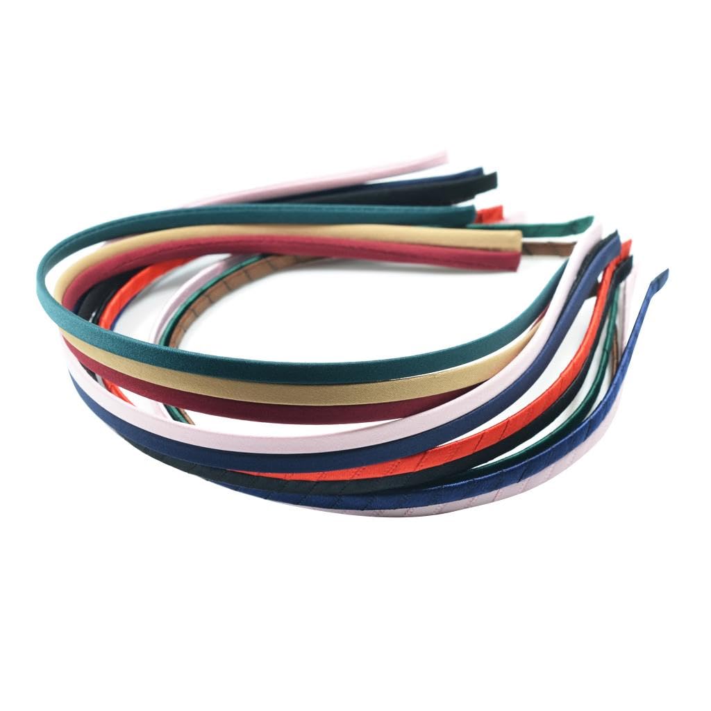 ATORSE?12 Pieces Girl/Women Ribbon Wrapped Headband DIY Hair Loop Band Accessory