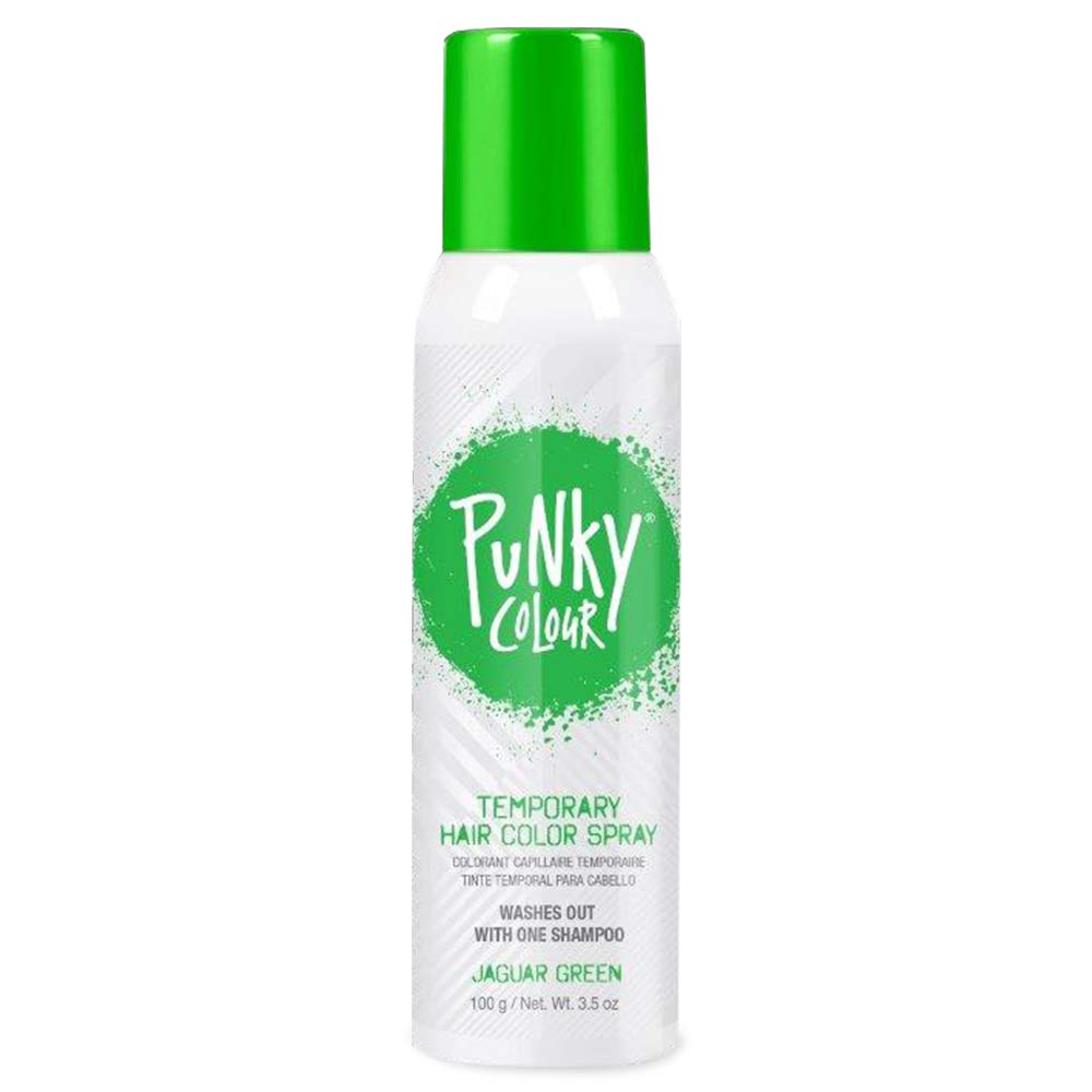 Punky, Temporary Hair Color Spray, Jaguar Green, Non-Sticky, Non-Damaging Hair Dye Instant Vivid Hair Color, 3.5 Oz, 1 Pack