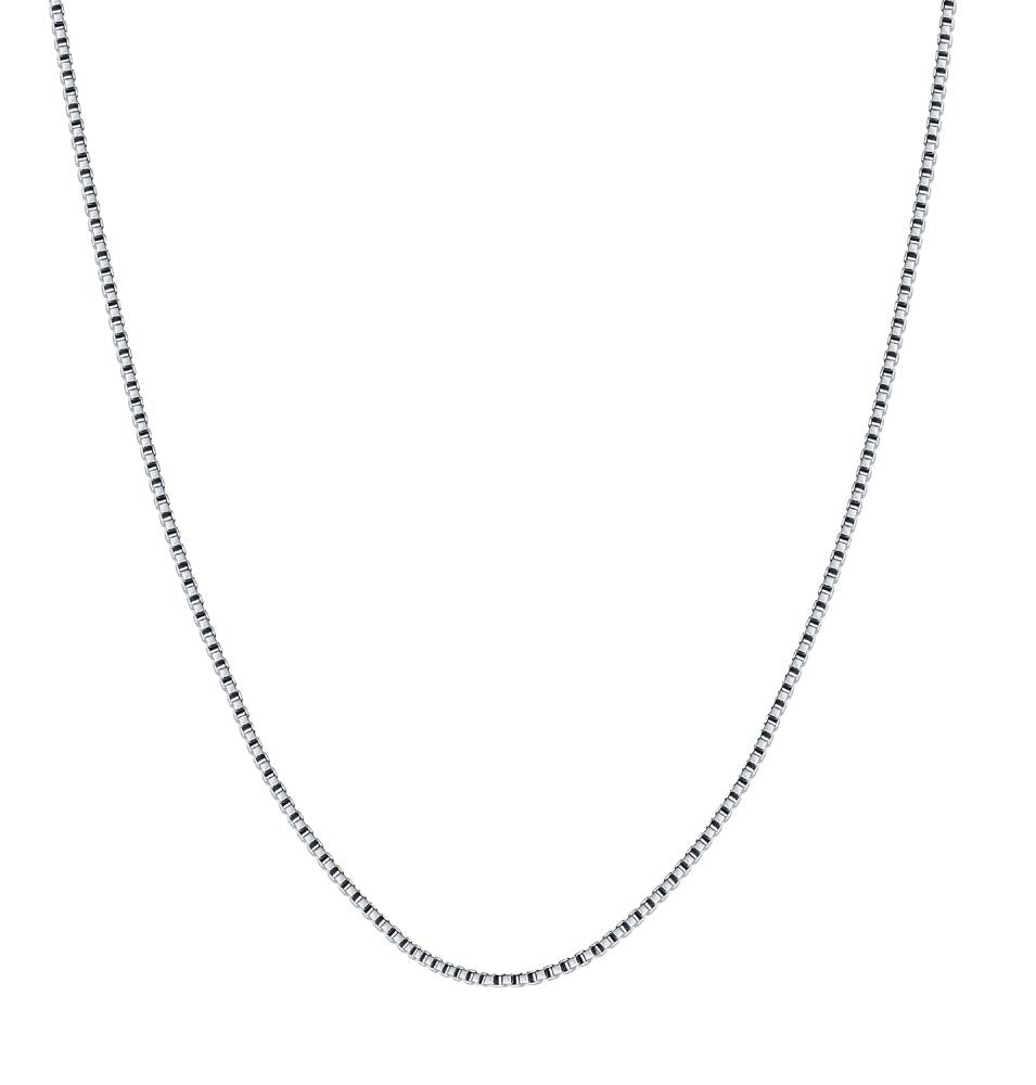 BORUO 925 Sterling Silver Box Chain Necklace, 1mm Solid Italian Nickel-Free Lobster Claw Clasp 16 Inch