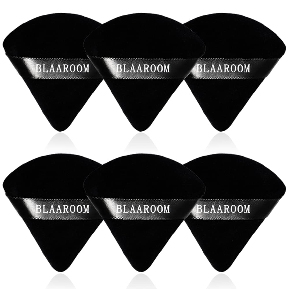 Blaaroom 6 Pcs Velvet Triangle Powder Puff,Triangular Design Makeup Soft Sponge Puff For Face Exquisite Makeup Eyes Contouring,