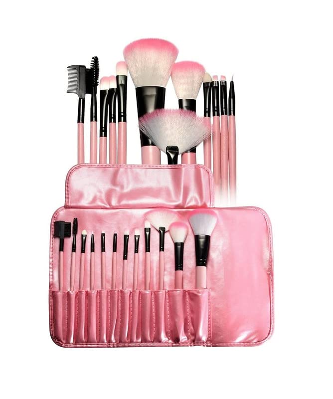 Glowhouse 24 Pcs Pink Color Professional Makeup Brush Set (24 Pcs Makeup Brush Set)